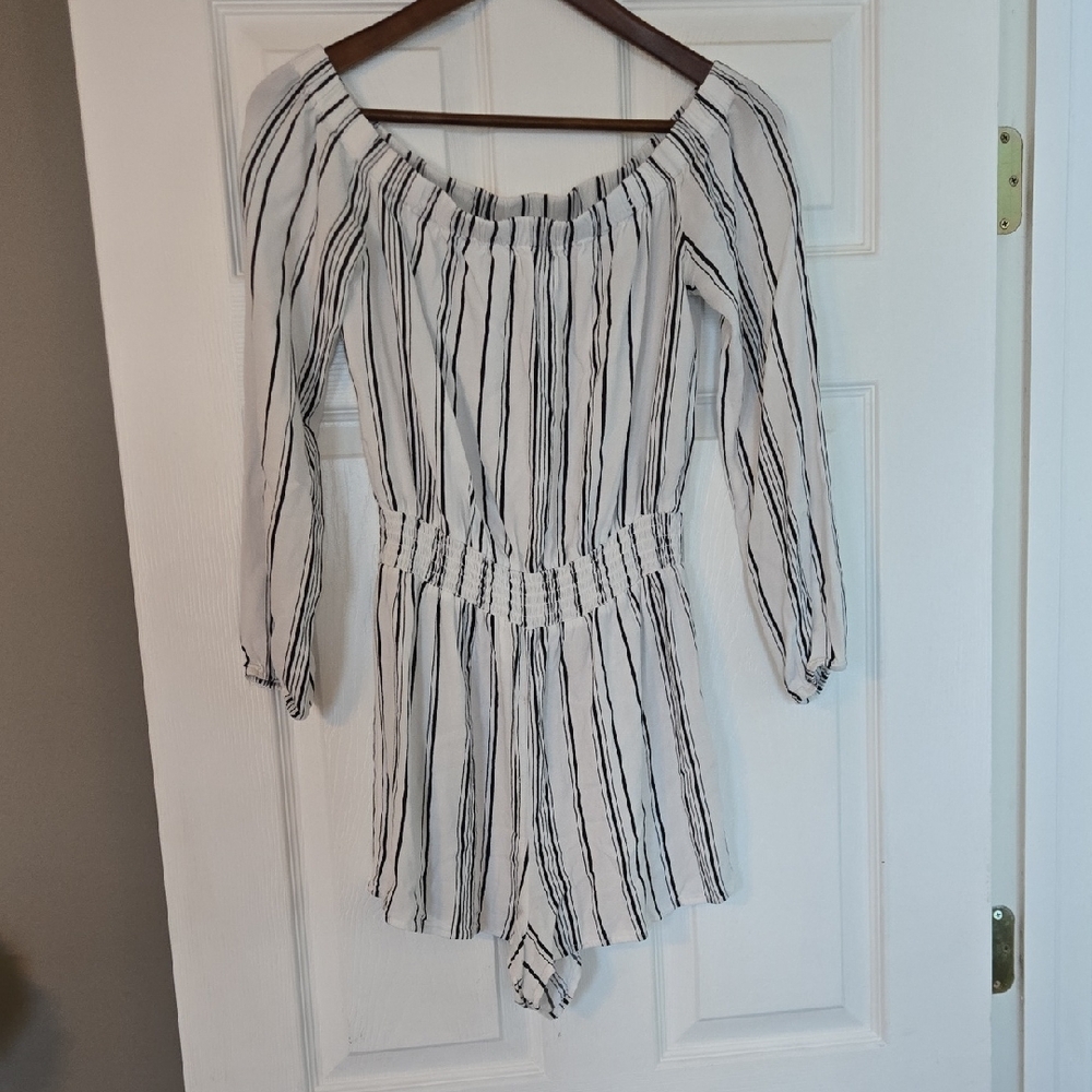 La Hearts Black and White Romper